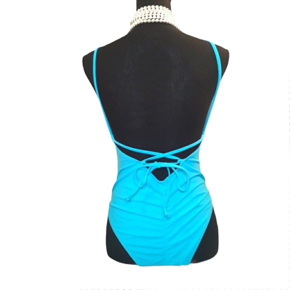 One Piece Turquoise Swimsuit - Picture 5 of 7